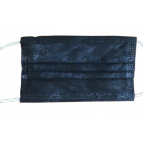 Masca igienica trei pliuri cu elastic neagra Masca igienica trei pliuri cu elastic neagra