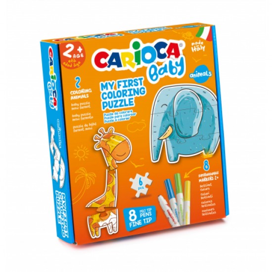 Set puzzle + 8 carioci animals carioca baby 43079 Set puzzle + 8 carioci animals carioca baby 43079