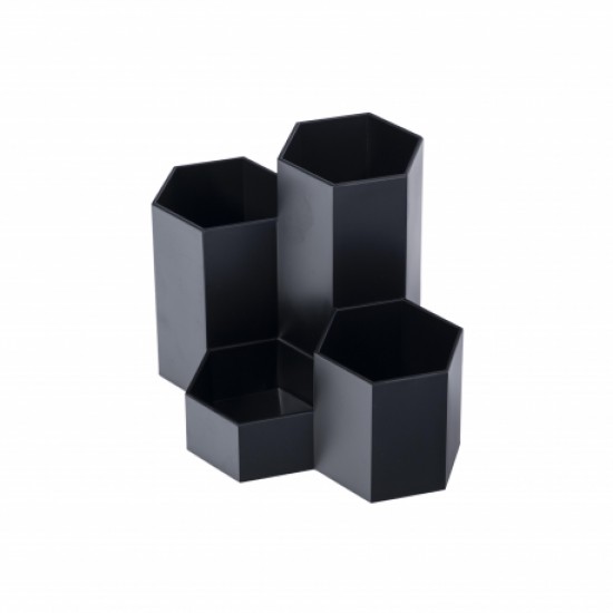 Suport birou 4 compartimente plastic negru ecada 95104n Suport birou 4 compartimente plastic negru ecada 95104n