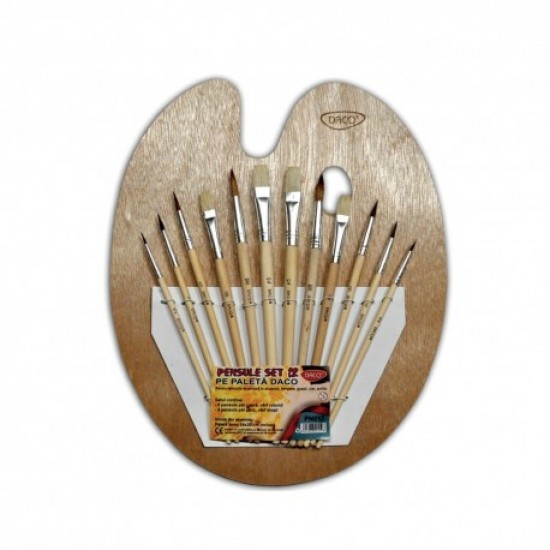 Pensula set 12 pe paleta daco pn012 Pensula set 12 pe paleta daco pn012