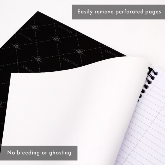 Agenda Pukka Pad Concord A5 cu spirala, 140 pagini, hartie Premium 100 gsm, cu microperforatii, negru 8959-CON