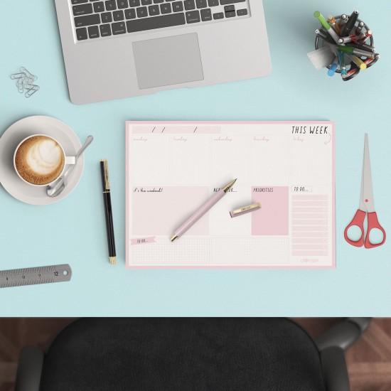 Planificator saptamanal Pukka Pad, nedatat, 60 file hartie premium 100gsm, dimensiune 29.5 cm X 21 cm Balerina Pink 9163-CD Planificator saptamanal Pukka Pad, nedatat, 60 file hartie premium 100gsm, dimensiune 29.5 cm X 21 cm Balerina Pink 9163-CD