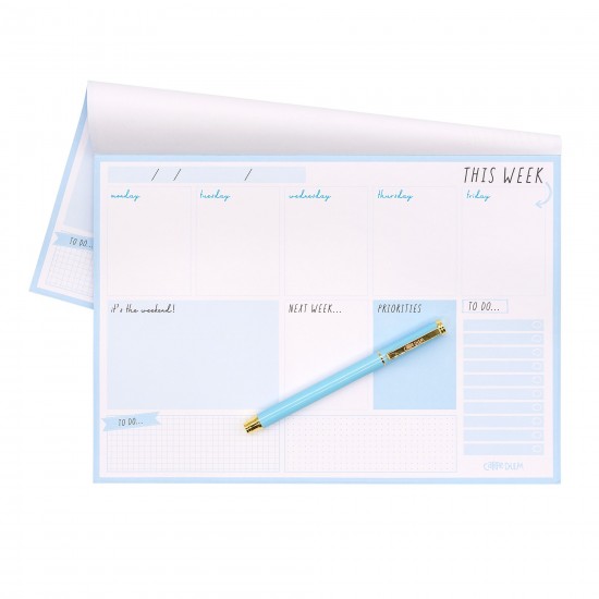 Planificator saptamanal, nedatat, 60 pag hartie premium 100gsm, dimensiune 29.5 cm X 21 cm, Sky Blue 9178-CD Planificator saptamanal, nedatat, 60 pag hartie premium 100gsm, dimensiune 29.5 cm X 21 cm, Sky Blue 9178-CD
