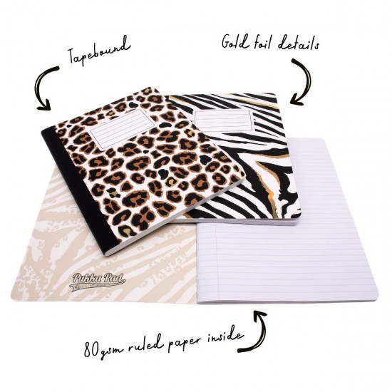 Caiet Pukka Pad Wild Collection, dictando, 24.7cm x 19cm, 140 pag, hartie 80g, Zebra 9534(ZA)-WLD Caiet Pukka Pad Wild Collection, dictando, 24.7cm x 19cm, 140 pag, hartie 80g, Zebra 9534(ZA)-WLD