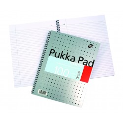 Caiet cu spirala dubla Pukka Pad Metalic Editor A4+ 100 pagini, coperti tari EM003 Caiet cu spirala dubla Pukka Pad Metalic Editor A4+ 100 pagini, coperti tari EM003