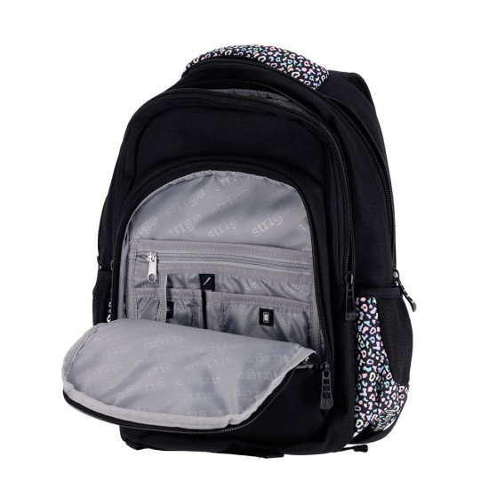 Ghiozdan Strigo Misty+ Black Pastel PL007, 24L, 39X27X18cm