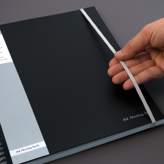 Agenda Pukka Pad A4 dictando, 160 pag, hartie 90 g, harta, suport business carduri, separator plic, coperti PP SBMETA4160