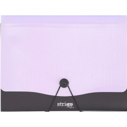 Mapa Strigo PP, A4, 13 compartimente, inchidere cu elastic, clips metalic, mov SF050