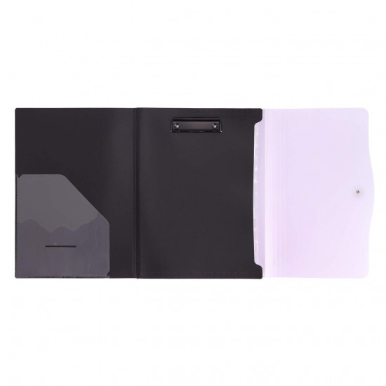 Mapa Strigo PP, A4, 13 compartimente, inchidere cu elastic, clips metalic, mov SF050