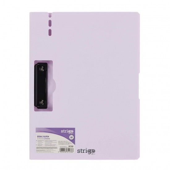 Clipboard Strigo vertical A4 cu clip metalic lateral, suport stilou, mov SF056 Clipboard Strigo vertical A4 cu clip metalic lateral, suport stilou, mov SF056