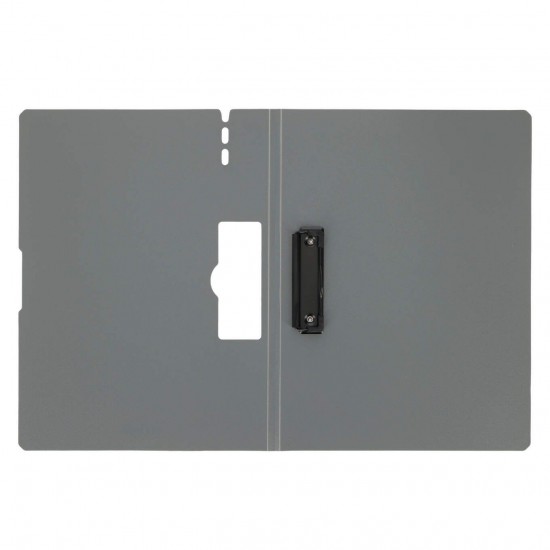 Clipboard Strigo vertical A4 cu clip metalic lateral, suport stilou, gri SF059