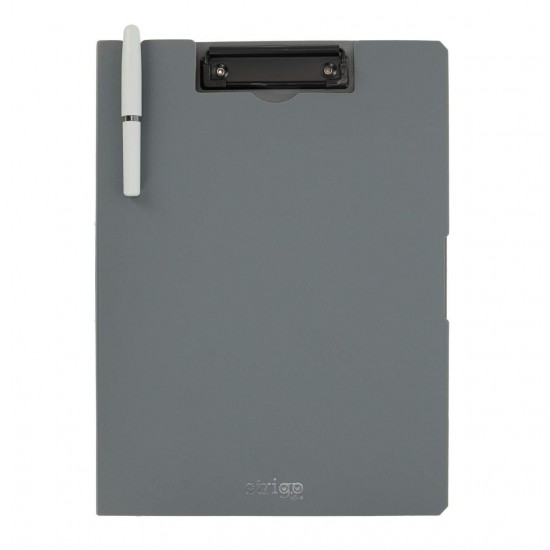 Clipboard Strigo vertical A4, suport stilou, gri SF065