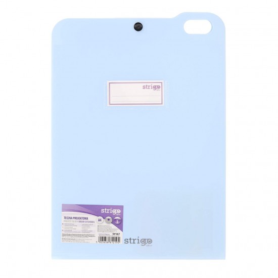Organizator Strigo, PP, A4, vertical, 5 separatoare, inchidere capsa, albastru SF067
