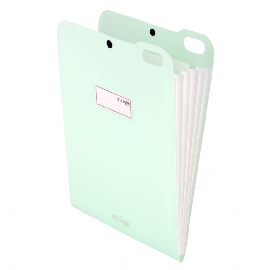 Organizator Strigo, PP, A4, vertical, 5 separatoare, inchidere capsa, menta SF068 Organizator Strigo, PP, A4, vertical, 5 separatoare, inchidere capsa, menta SF068
