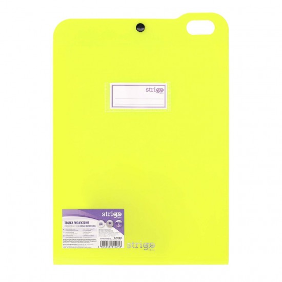 Organizator Strigo, PP, A4, vertical, 5 separatoare, inchidere capsa, verde neon SF069 Organizator Strigo, PP, A4, vertical, 5 separatoare, inchidere capsa, verde neon SF069