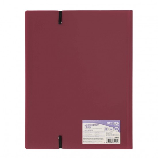 Mapa Strigo, PP, A4, cu elastic, 40 folii protectie, maro SF094