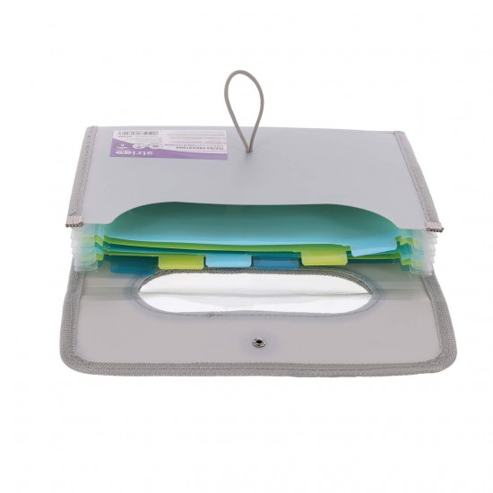 Mapa Strigo Plastic Extensibil A5, 6 Compartimente, gri SF099