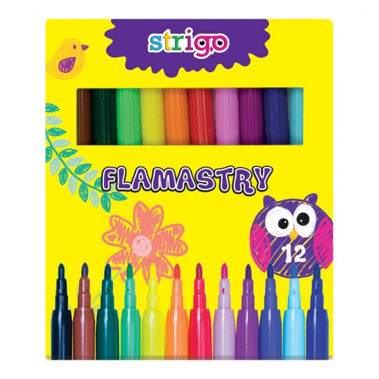 Carioci colorate Strigo 12 culori lavabile SSC007