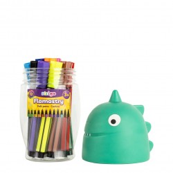 Carioci lavabile Jumbo 12 culori, Strigo, cutie Dinozaur SSC291