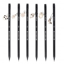 Creion Strigo HB Charms, lemn negru, mix 33 de modele pandantive SSC385 Creion Strigo HB Charms, lemn negru, mix 33 de modele pandantive SSC385