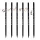 Creion Strigo HB Charms, lemn negru, mix 33 de modele pandantive SSC385