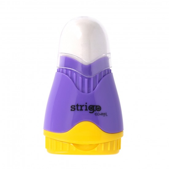Ascutitoare Strigo, 2 orificii, cu guma de sters si cu capac SSC388
