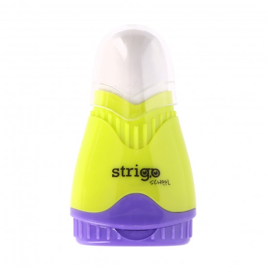 Ascutitoare Strigo, 2 orificii, cu guma de sters si cu capac SSC388