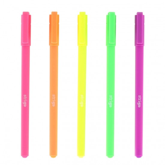 Pix cu gel Strigo in 5 culori neon SSC423 Pix cu gel Strigo in 5 culori neon SSC423