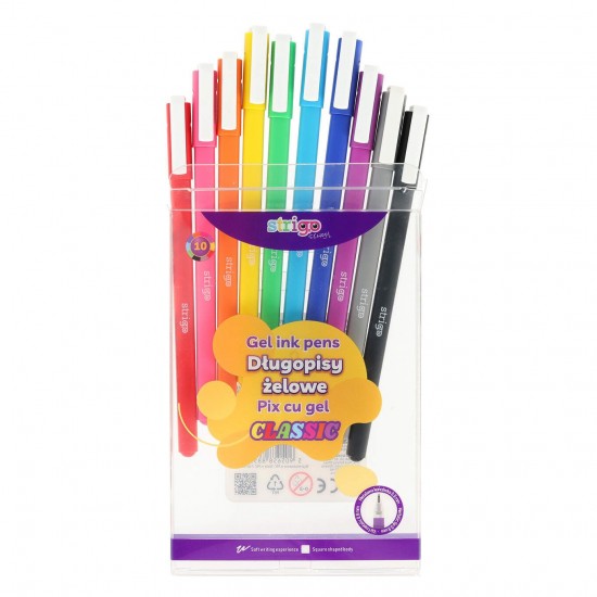 Pix cu gel Strigo Classic, 0.8mm, 10 culori/set SSC427 Pix cu gel Strigo Classic, 0.8mm, 10 culori/set SSC427