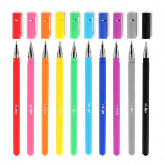 Pix cu gel Strigo Classic, 0.8mm, 10 culori/set SSC427 Pix cu gel Strigo Classic, 0.8mm, 10 culori/set SSC427
