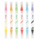 Evidentiator Strigo 2 in 1, pensula si liner, 6 buc/set, 12 culori SSC441