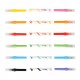 Evidentiator Strigo 2 in 1, pensula si liner, 6 buc/set, 12 culori SSC441