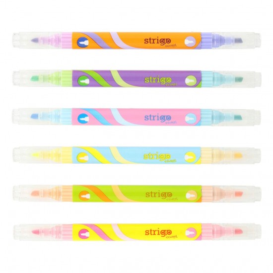 Evidentiator Strigo 2 in 1, 6 culori neon si 6 culori pastel, SSC442