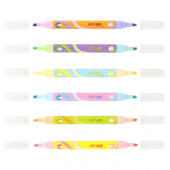 Evidentiator Strigo 2 in 1, 6 culori neon si 6 culori pastel, SSC442