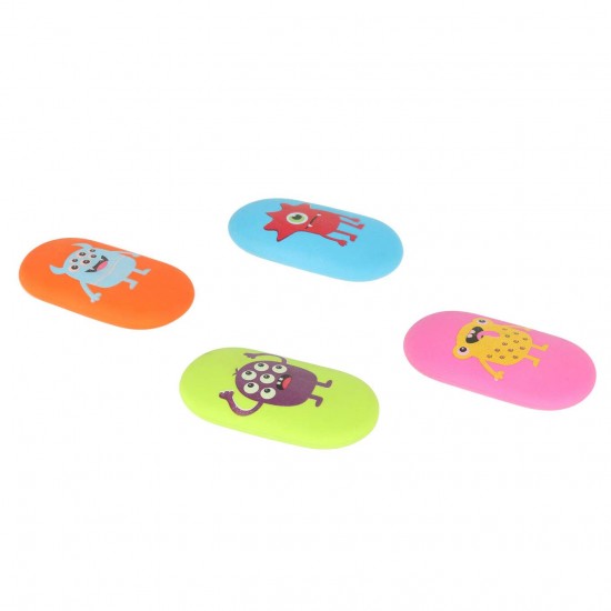 Guma de sters Strigo Ovala cu print 4 modele Monster SSC444