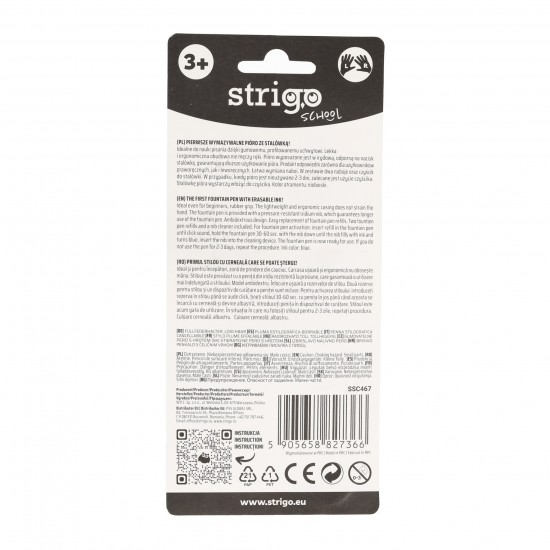 Stilou Strigo cerneala cu stergere + 2 rezerve + dispozitiv curatare, in blister, Waves SSC467 Stilou Strigo cerneala cu stergere + 2 rezerve + dispozitiv curatare, in blister, Waves SSC467
