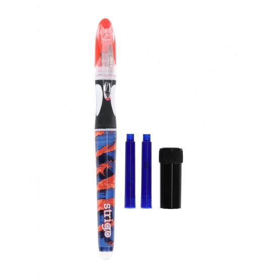 Stilou Strigo cerneala cu stergere + 2 rezerve + dispozitiv curatare, in blister, Dragon SSC474