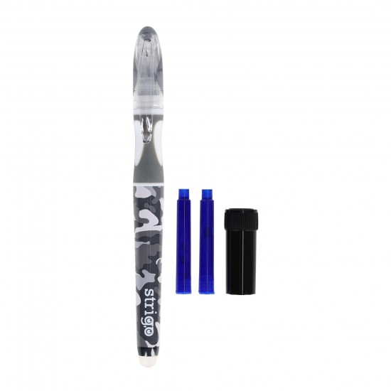 Stilou Strigo cerneala cu stergere + 2 rezerve + dispozitiv curatare, in blister, Desert  SSC475