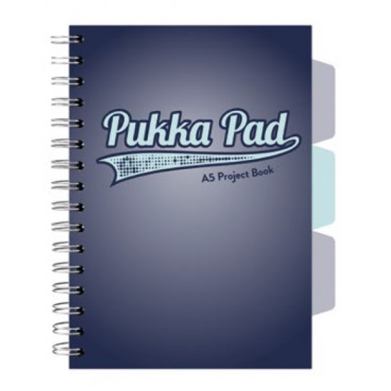 Caiet cu spirala si separatoare Pukka Pad Project Book, format A5, matematica, hartie 80g, 3107(NY)-WPC