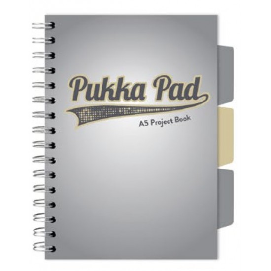 Caiet cu spirala si separatoare Pukka Pad Project Book, format A5, matematica, hartie 80g, 3111(GY)-WPC Caiet cu spirala si separatoare Pukka Pad Project Book, format A5, matematica, hartie 80g, 3111(GY)-WPC