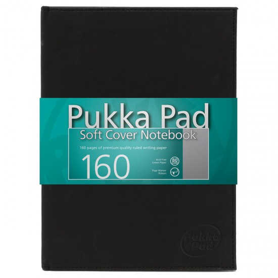 Agenda cu spirala Pukka Pad Soft Cover B5 matematica, negru 6874-SCN/SQ