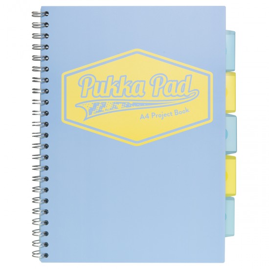 Caiet cu spirala si separatoare Pukka Project Book Pastel A4 Bleu 8630S(BE)-PST Caiet cu spirala si separatoare Pukka Project Book Pastel A4 Bleu 8630S(BE)-PST