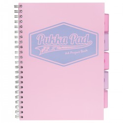 Caiet cu spirala si separatoare Pukka Project Book Pastel A4 Roz 8630S(PK)-PST Caiet cu spirala si separatoare Pukka Project Book Pastel A4 Roz 8630S(PK)-PST