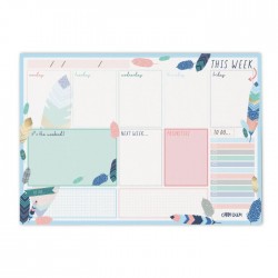 Planner săptămânal, nedatat, 60 file hârtie premium 100gsm, dimensiune 29.5 cm X 21 cm, Feathers 9219-CD Planner săptămânal, nedatat, 60 file hârtie premium 100gsm, dimensiune 29.5 cm X 21 cm, Feathers 9219-CD