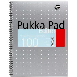 Caiet cu spirala dubla Pukka Pad Metalic Editor A4+ 100 pagini, coperti tari EM003 Caiet cu spirala dubla Pukka Pad Metalic Editor A4+ 100 pagini, coperti tari EM003