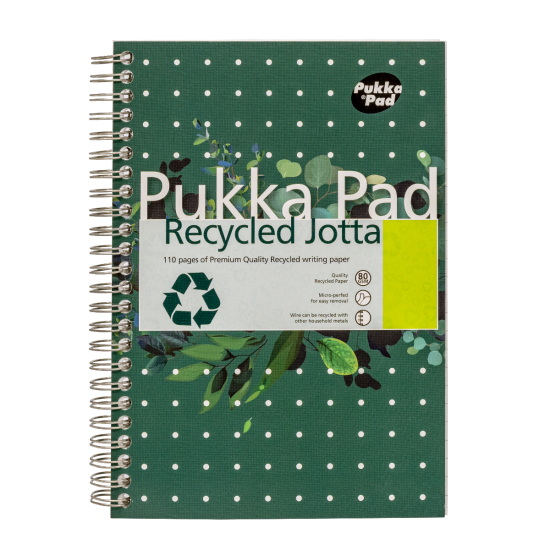 Caiet cu spirala Pukka Pad Jotta Recycled, A5 dictando, 110 pagini RCA5/110-3 Caiet cu spirala Pukka Pad Jotta Recycled, A5 dictando, 110 pagini RCA5/110-3