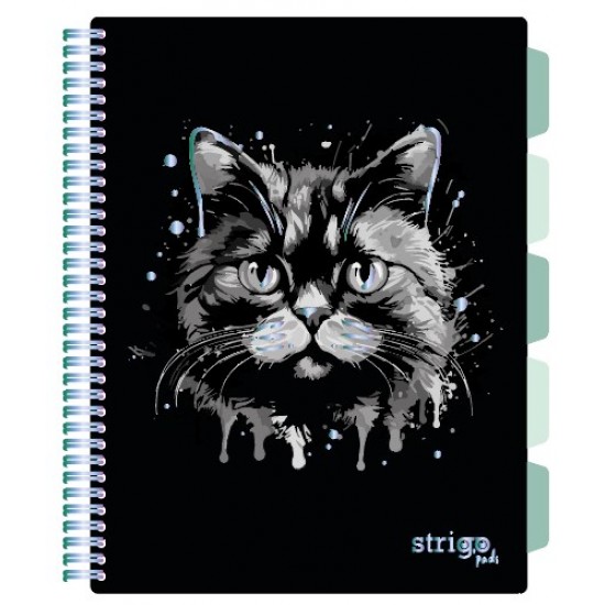 Caiet cu spirala si separatoare, STRIGO PADS Project Book PISICA, A4, Matematica, PADS019 Caiet cu spirala si separatoare, STRIGO PADS Project Book PISICA, A4, Matematica, PADS019