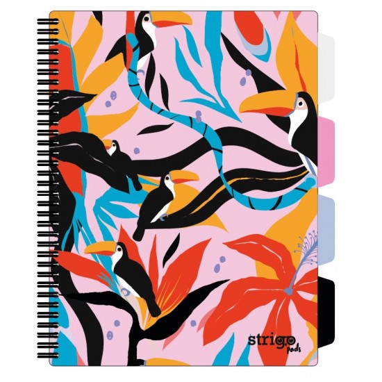 Caiet cu spirala si separatoare, STRIGO PADS Project Book Jungle A4, Matematica, PADS034 Caiet cu spirala si separatoare, STRIGO PADS Project Book Jungle A4, Matematica, PADS034