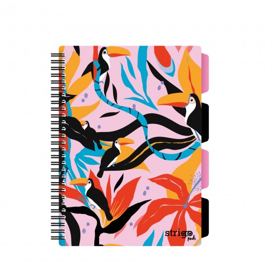 Caiet cu spirala si separatoare, STRIGO PADS Project Book Jungle B5, Matematica, PADS038 Caiet cu spirala si separatoare, STRIGO PADS Project Book Jungle B5, Matematica, PADS038