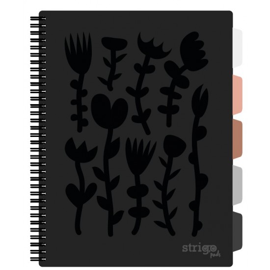 Caiet cu spirala si separatoare, STRIGO PADS Project Book Floral A4, Matematica, PADS042 Caiet cu spirala si separatoare, STRIGO PADS Project Book Floral A4, Matematica, PADS042